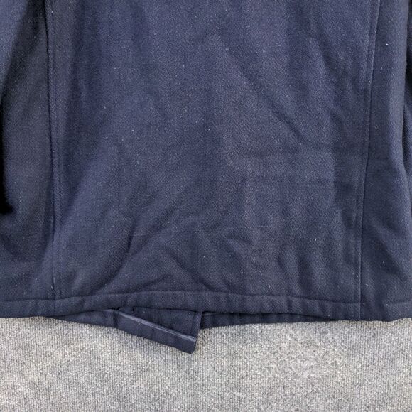 Bulldog Men's Peacoat Jacket Blue Size L 100% Wool Anchor Buttons - Picture 6 of 13